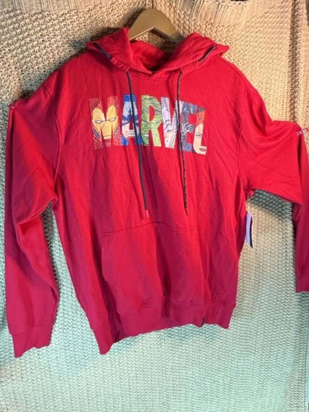 Dekryptic Marvel Rhinestone Graphic Hoodie Red 3XL
